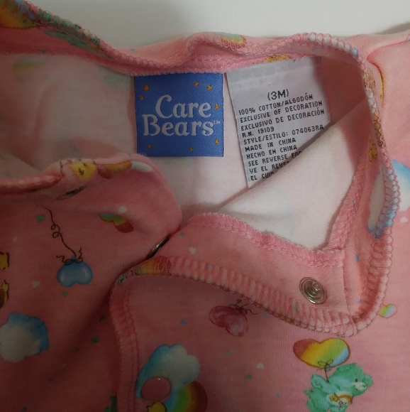 **SOLD** CARE BEARS Sleeper Jammies 3 months PINK - Picture 3 of 6